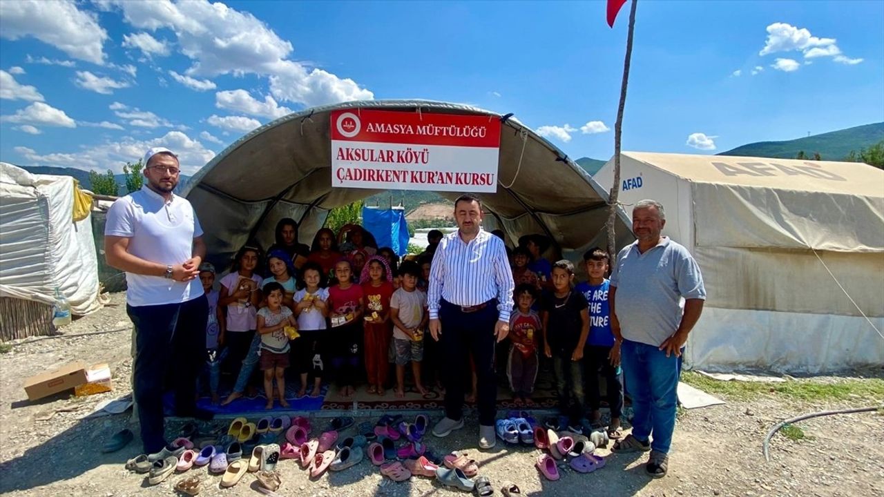 Amasya'da Mevsimlik Tarım İşçileri Çocuklarına Kur'an Eğitimi