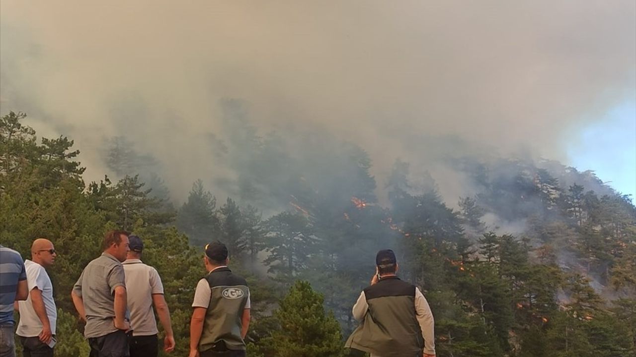 Bolu'da Orman Yangınına Müdahale Devam Ediyor