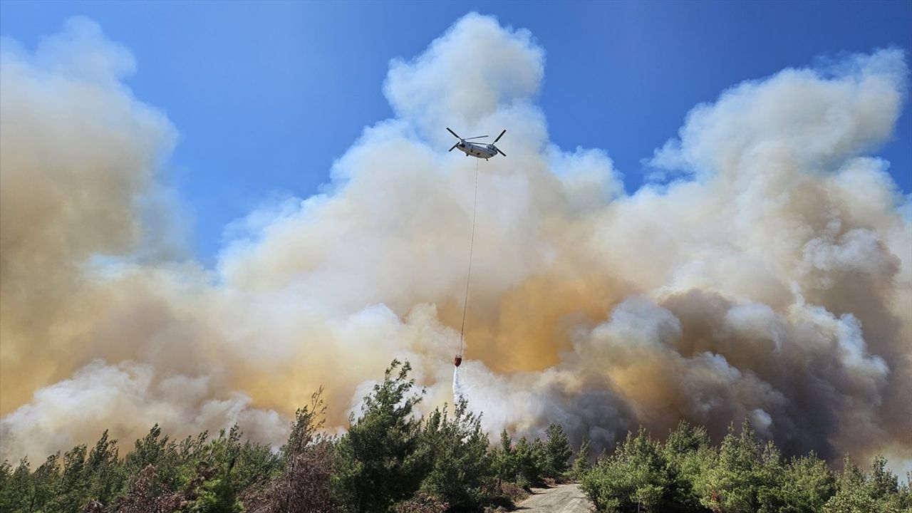 Çanakkale Eceabat'taki Orman Yangınında Müdahale Devam Ediyor