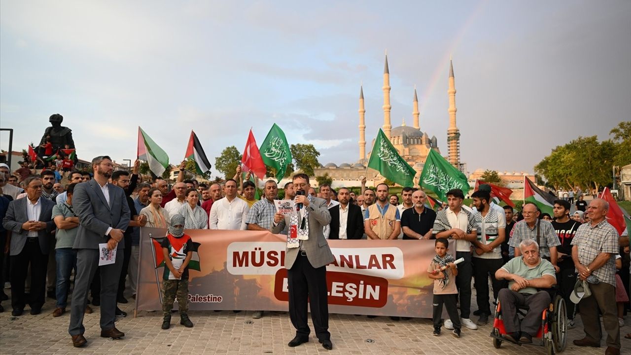 Edirne ve Tekirdağ'da İsrail'in Saldırılarına Karşı Protestolar