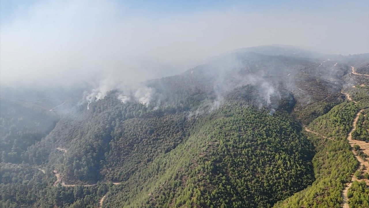 Manisa'daki Orman Yangınlarına Müdahale Devam Ediyor