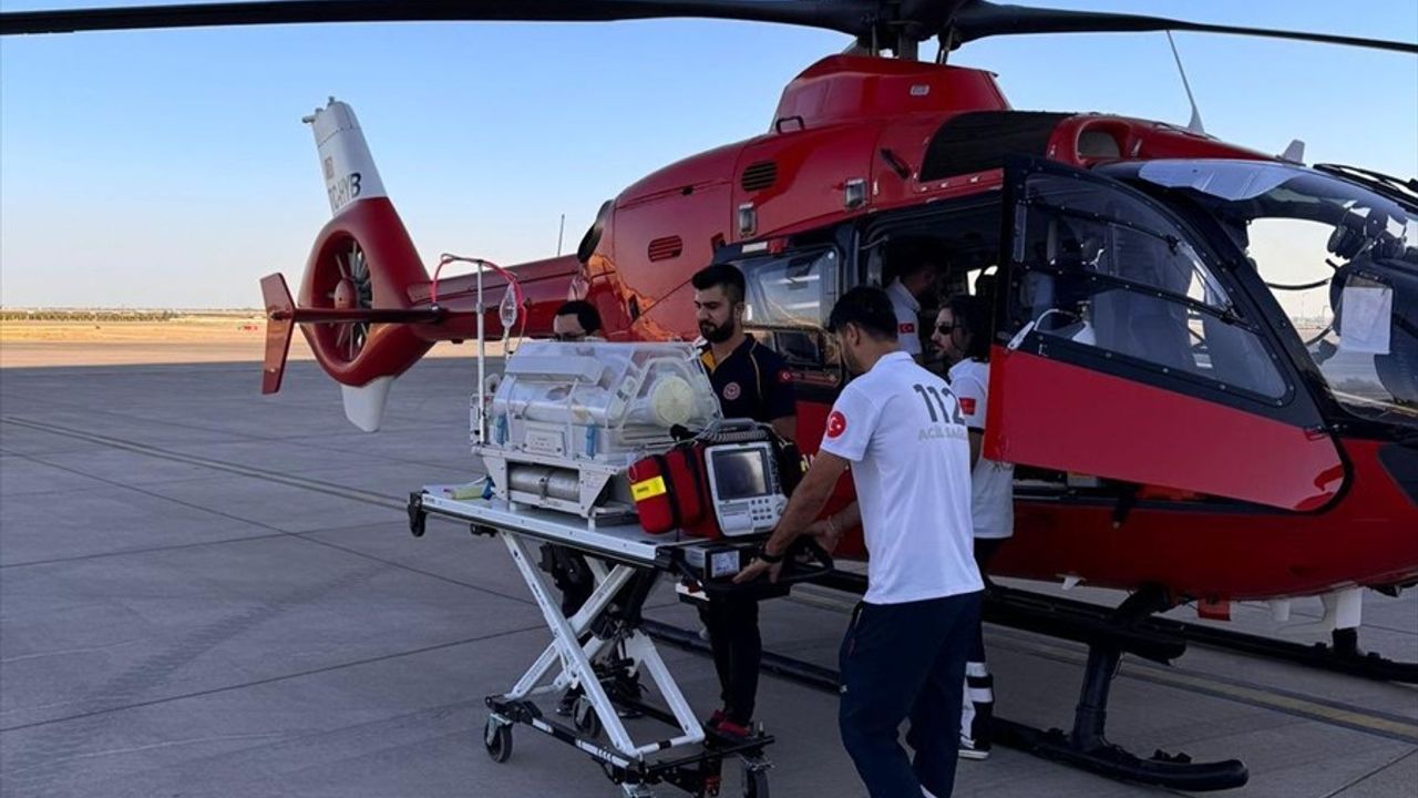 Mardin'de Bebek İçin Ambulans Helikopter Havalandı