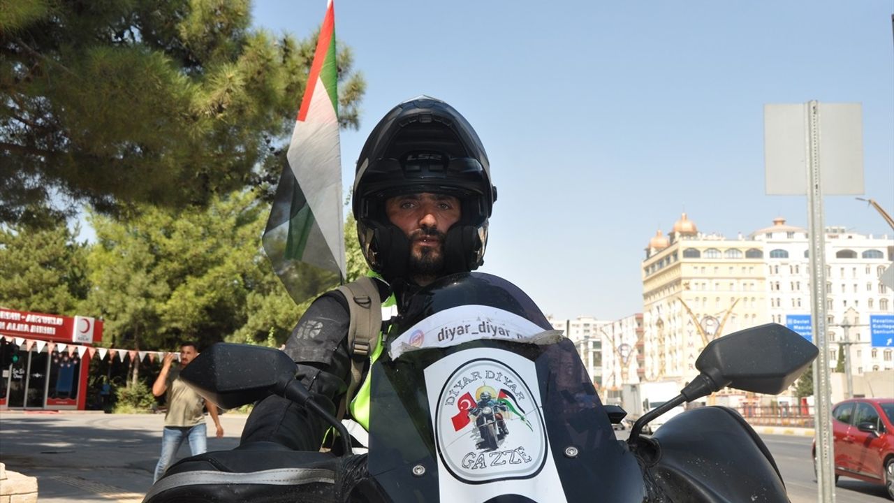 Mardin'e Ulaşan Hasan Cincik, Filistin'e Destek İçin Motosikletle Yol Alıyor