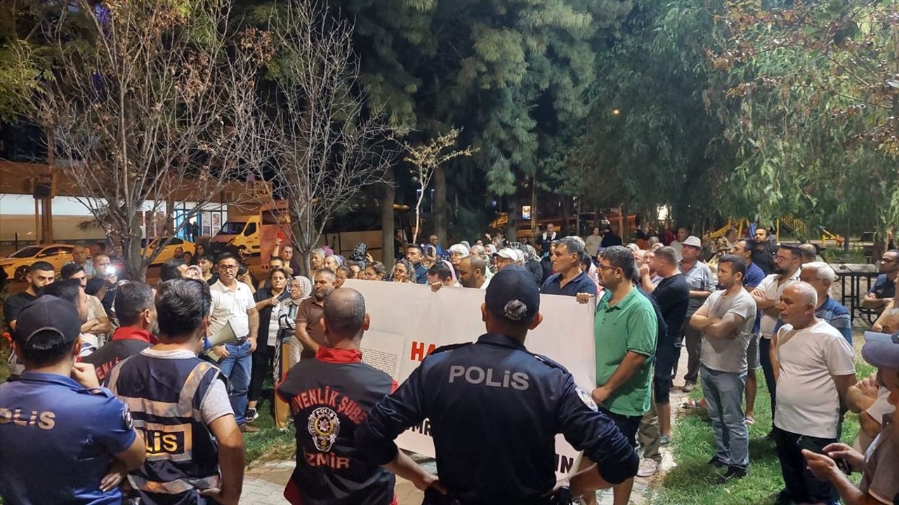 İzmir'de Harmandalı Katı Atık Tesisi Protestosu