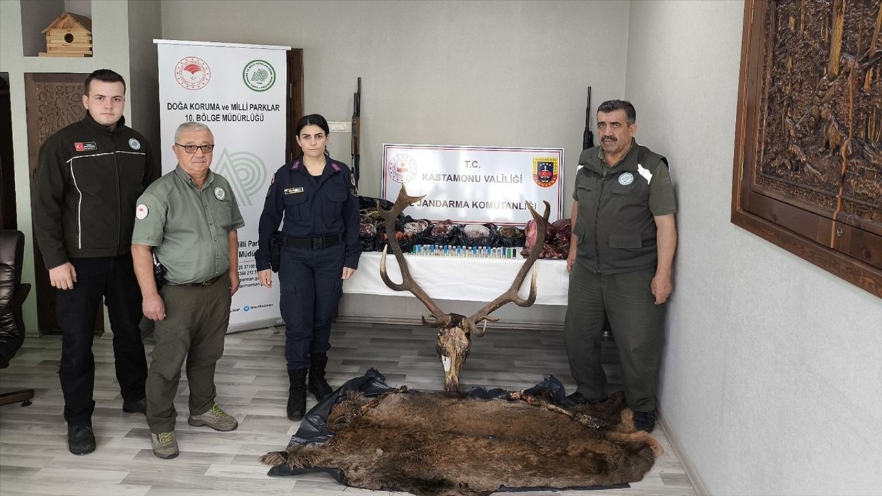 Kastamonu'da Kaçak Avcılar Yakalandı: Geyik Eti ve Sucuk Ele Geçirildi