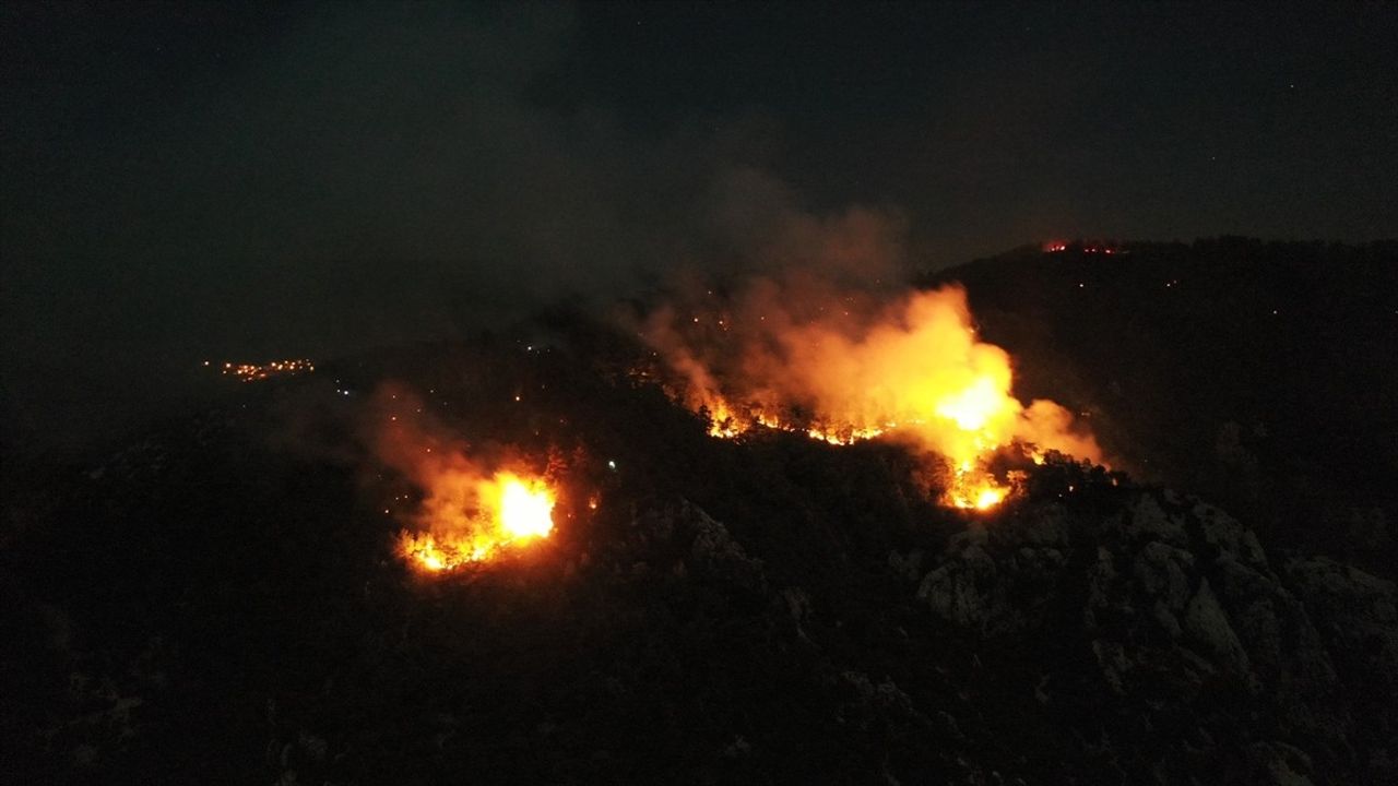 Menteşe'deki Orman Yangınına Yoğun Müdahale Devam Ediyor