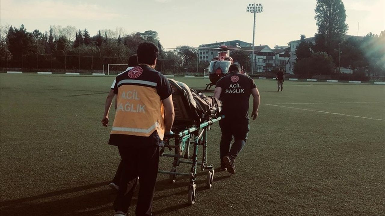 Samsun'da Kalp Krizi Geçiren Hasta İçin Ambulans Helikopter Sevk Edildi