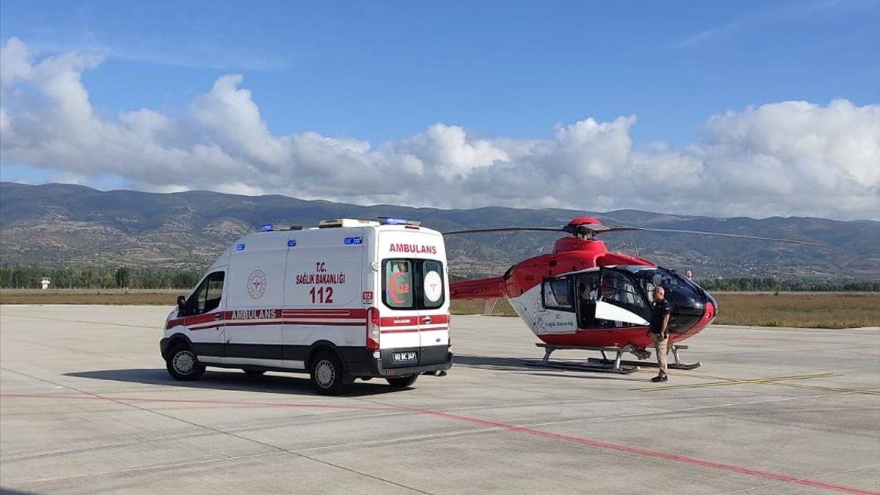 Tokat'ta 22 Günlük Bebek Ambulans Helikopterle Ankara'ya Sevk Edildi