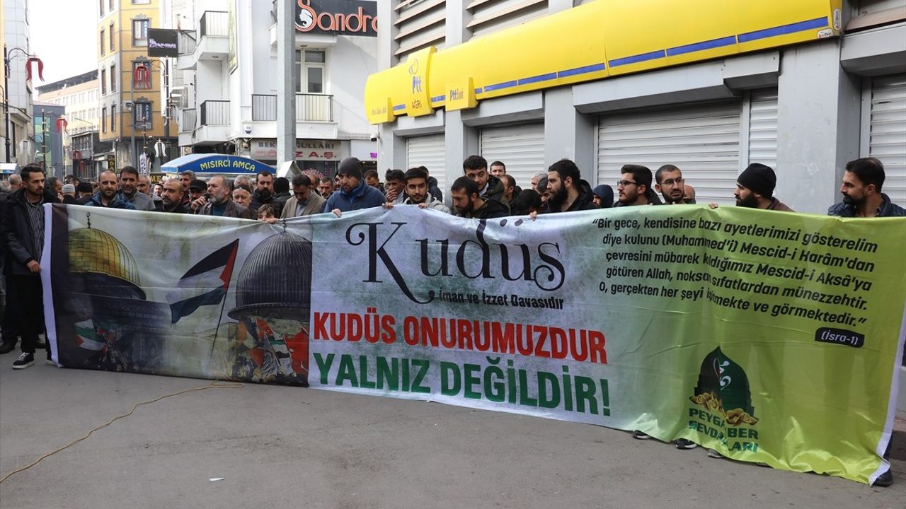 Ağrı'da Gazze'ye Yönelik Saldırılara Protesto