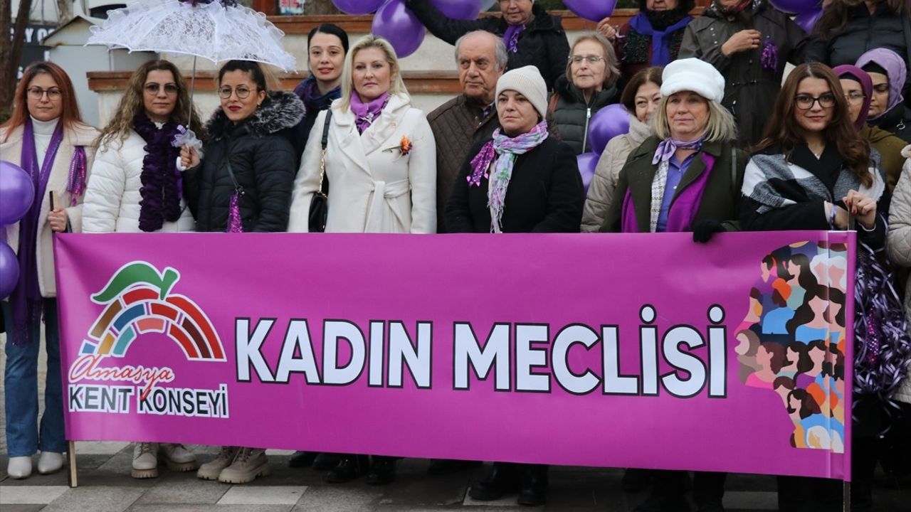 Amasya'da Kadına Yönelik Şiddete Karşı Farkındalık Protestosu