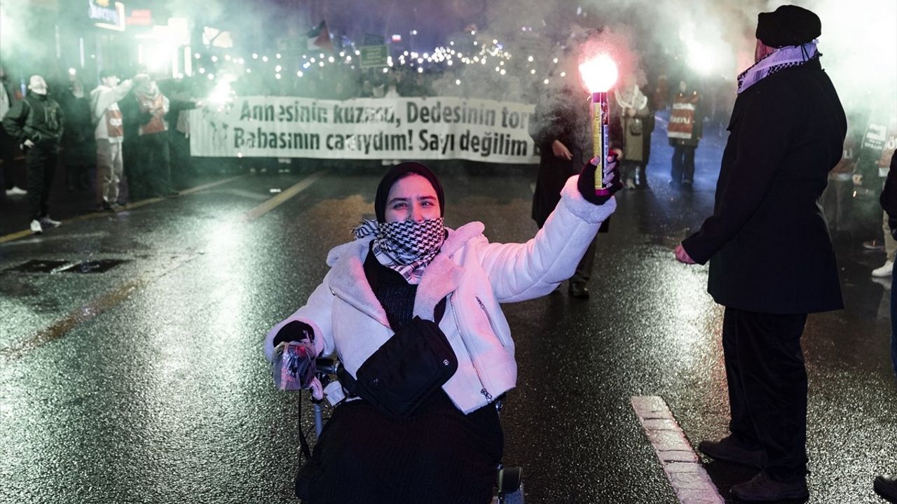 Ankara'da Gazze Saldırılarına Protesto Yürüyüşü