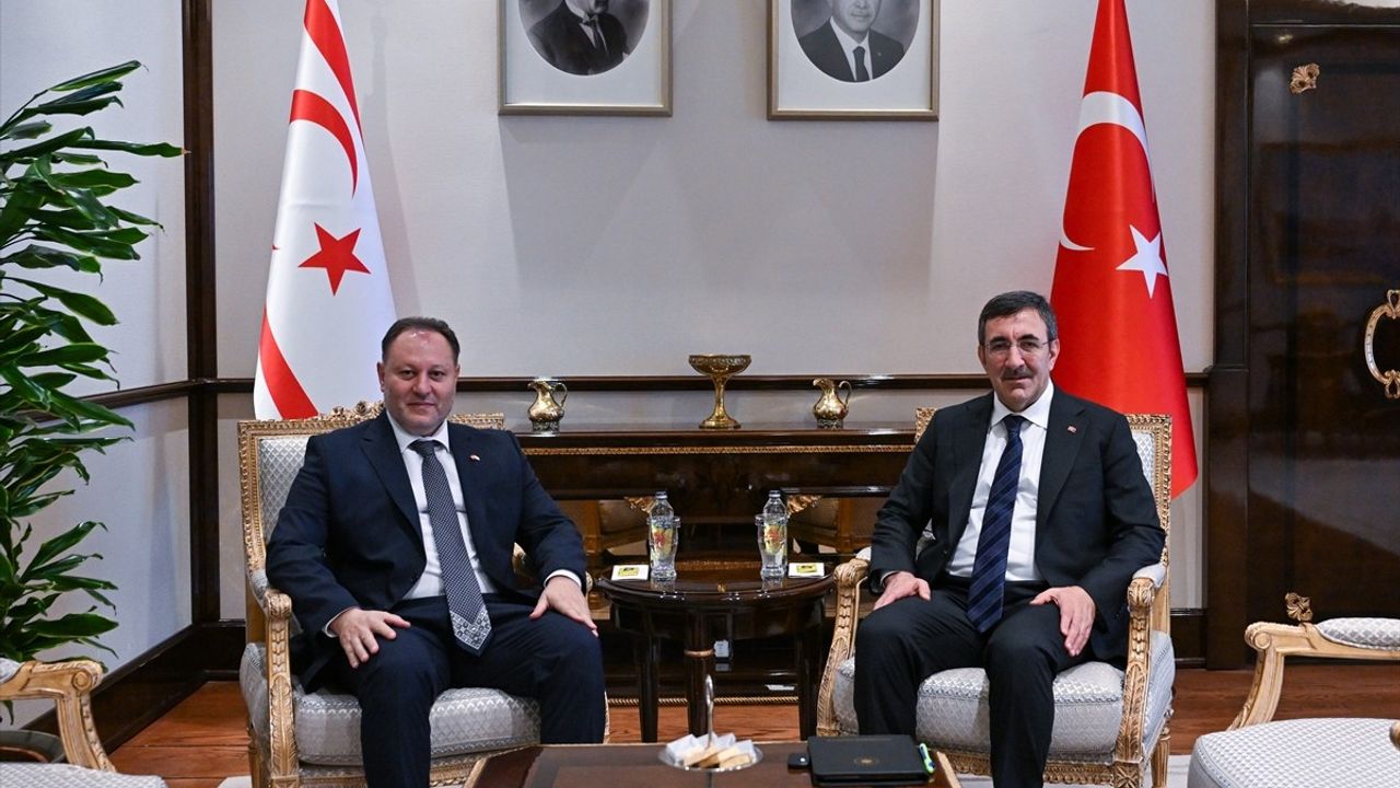 Cumhurbaşkanı Yardımcısı Cevdet Yılmaz, KKTC Meclis Başkanı Ziya Öztürkler ile Görüştü