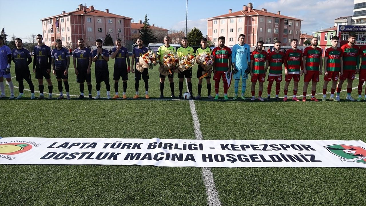 Çanakkale'de Kepezspor ve Lapta Türk Birliği Spor Arasında Dostluk Maçı