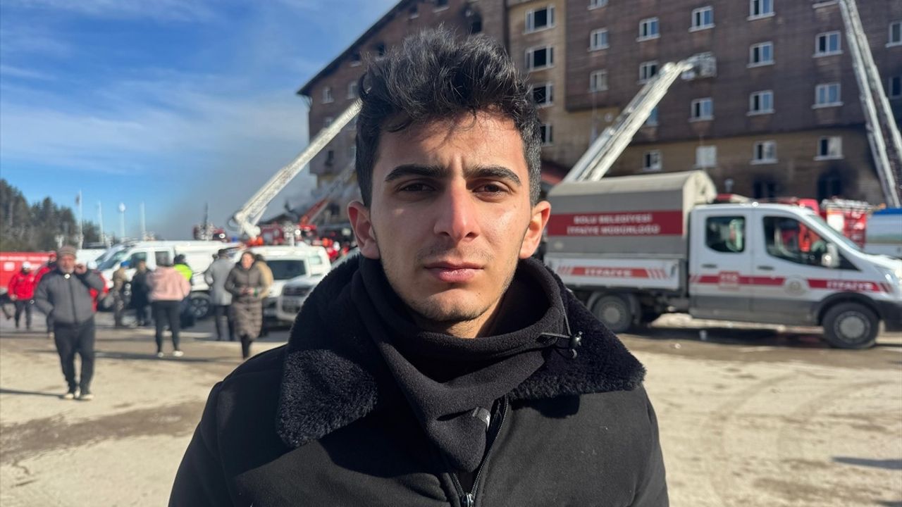 Kartalkaya Kayak Merkezi'ndeki Yangın Gözlemlendi