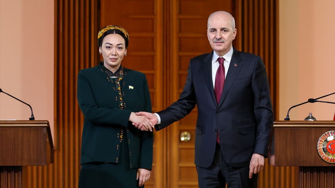 TBMM Başkanı Kurtulmuş ile Türkmenistan Meclis Başkanı Gulmanova Ortak Basın Toplantısı Düzenledi