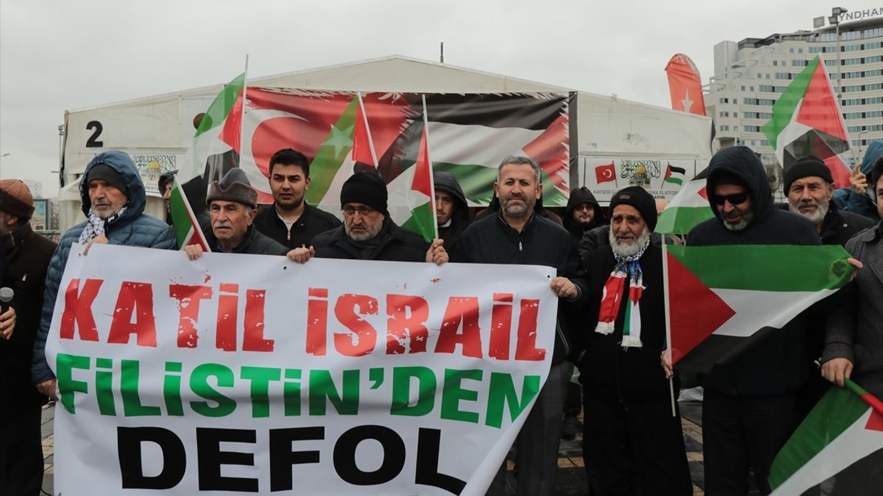 Kayseri'de İsrail Saldırıları Protesto Edildi