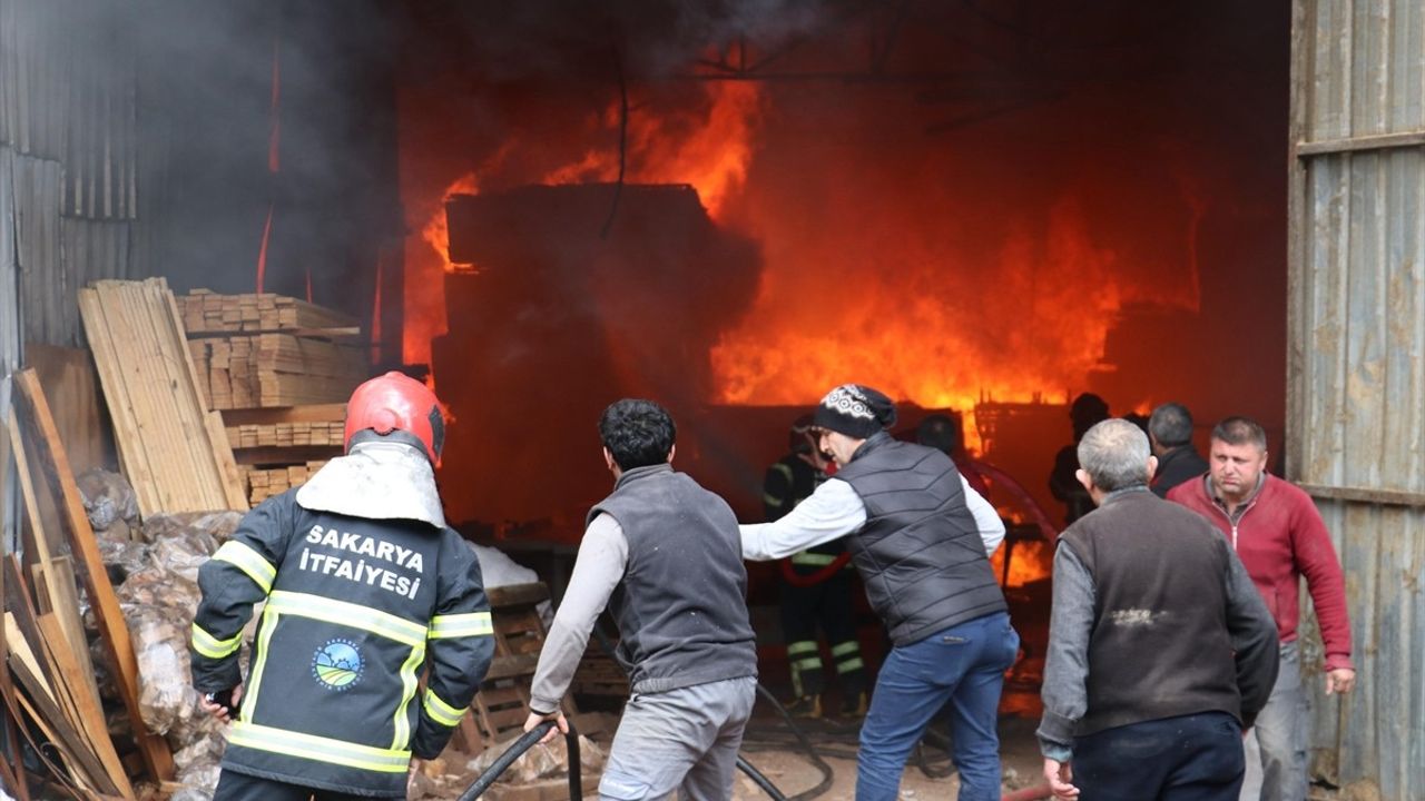 Sakarya'daki Mobilyacılar Çarşısında Yangın Çıkmıştır