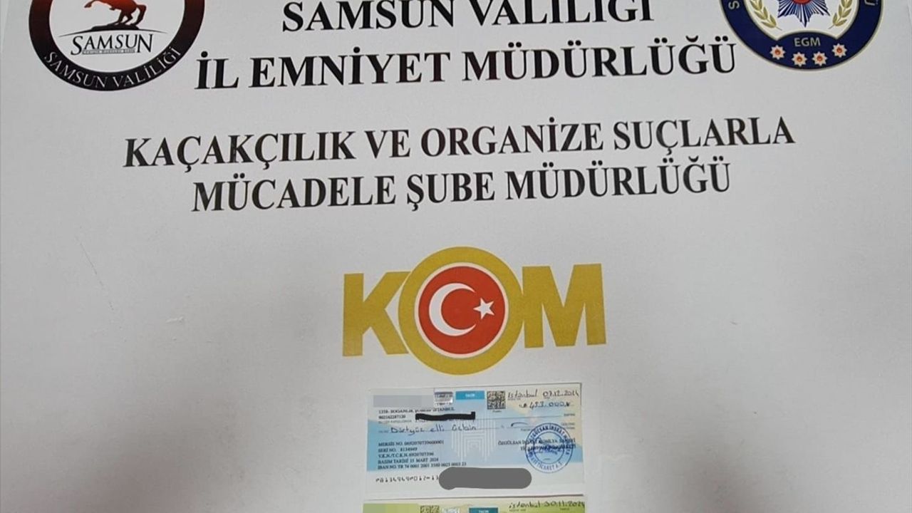 Samsun'da Sahte Çek Operasyonu: İki Şüpheli Gözaltında