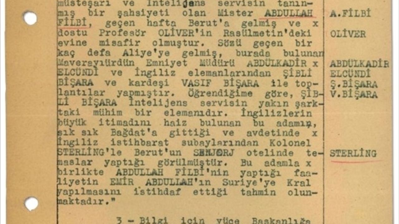 MİT'ten John Philby Raporu: Ürdün'deki Operasyonlar