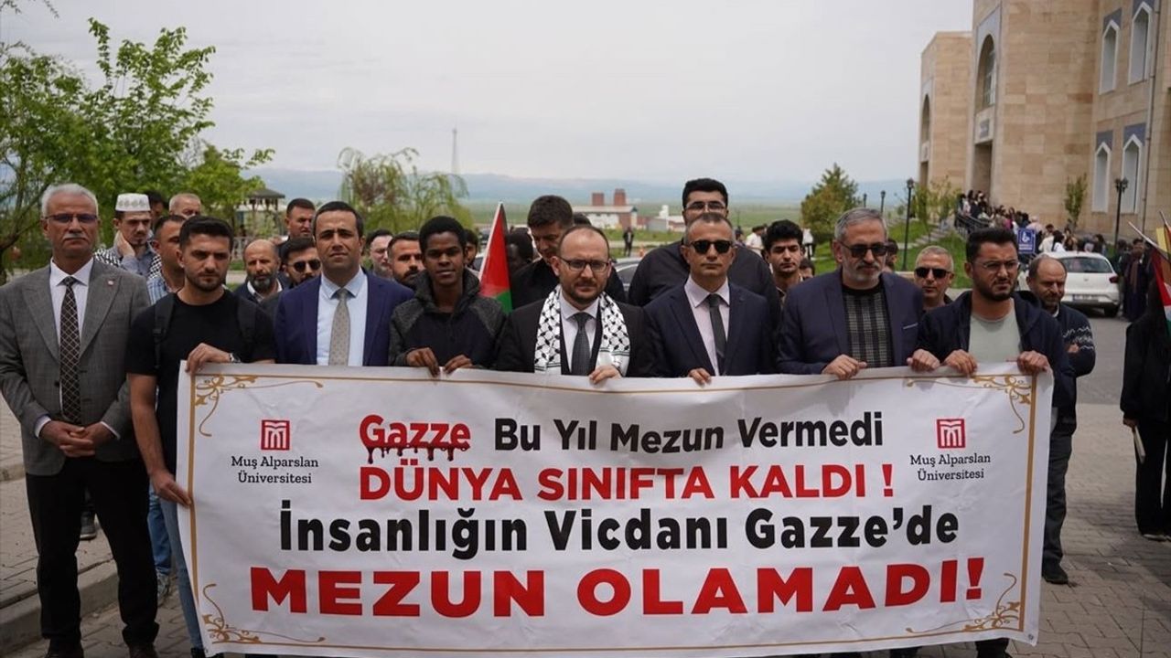 Muş'ta Öğrencilerden Gazze İsyanı