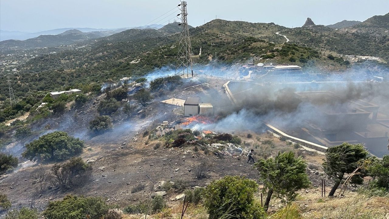 Bodrum'da Yerleşim Yakınlarındaki Yangına Müdahale
