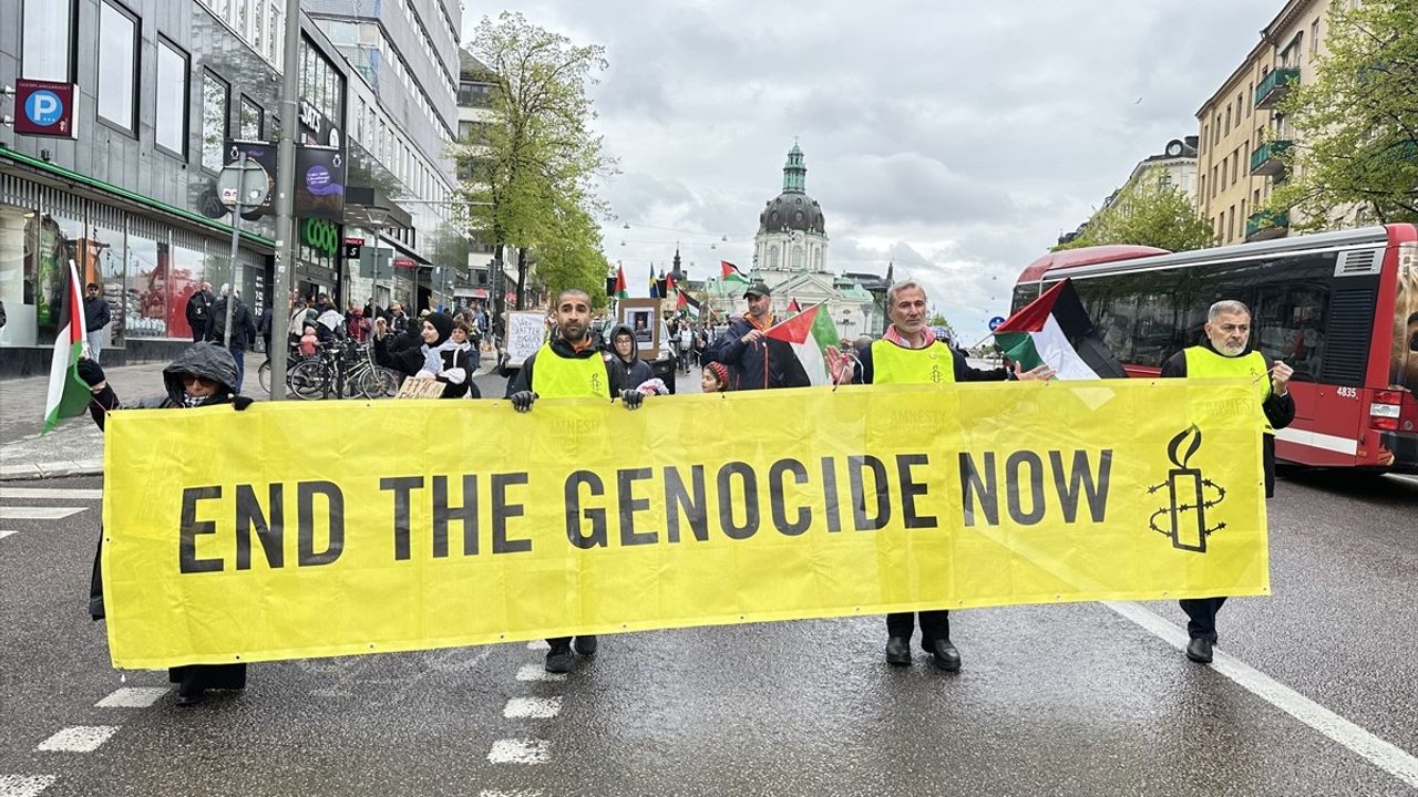 İsveç'te Gazze Saldırılarına Karşı Protesto