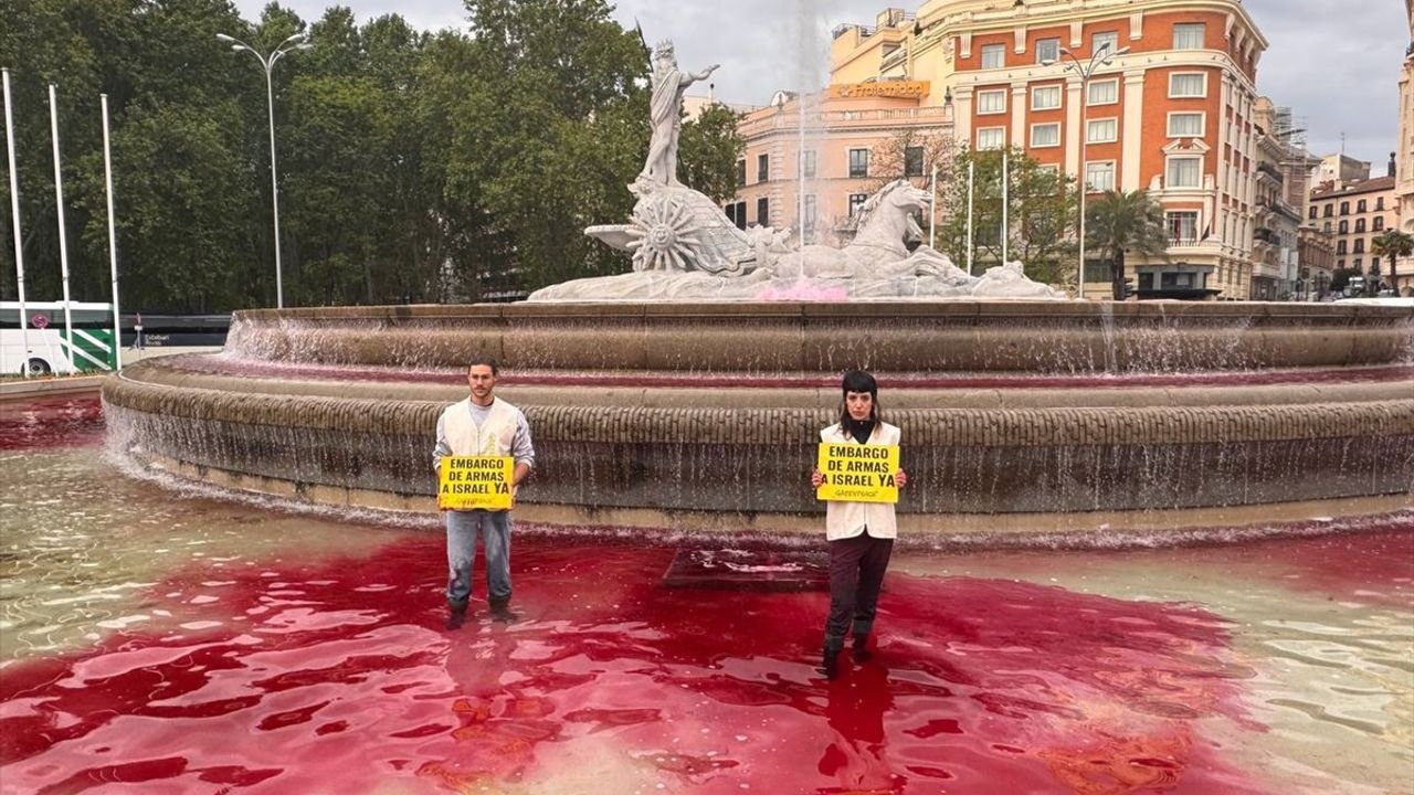 Madrid'de İsrail'e Silah Satışına Protesto