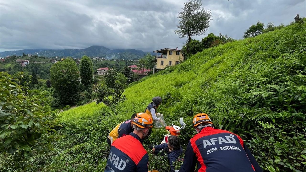 Rize'de Yamaçtan Düşme Olayı: 69 Yaşındaki Kadın Yaralandı