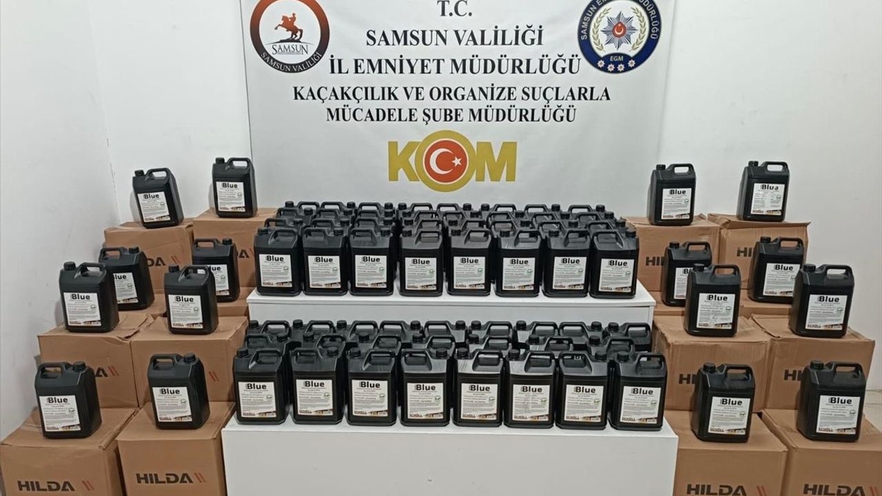 Samsun'da Kaçak Etil Alkol Operasyonu