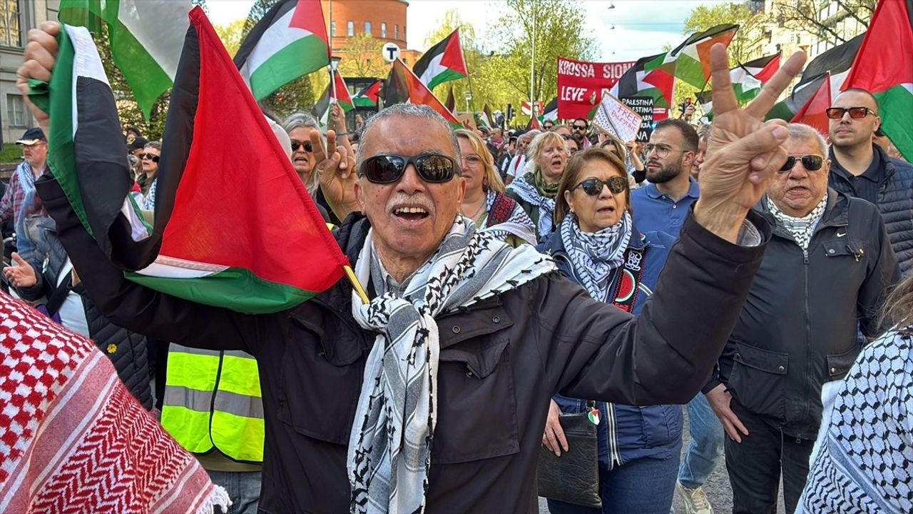 Stockholm'de Filistin İçin Protesto