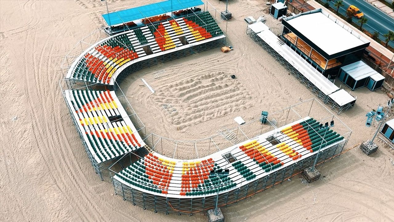 Alanya'da Avrupa Plaj Hentbolu Şampiyonası Hazırlıkları Devam Ediyor