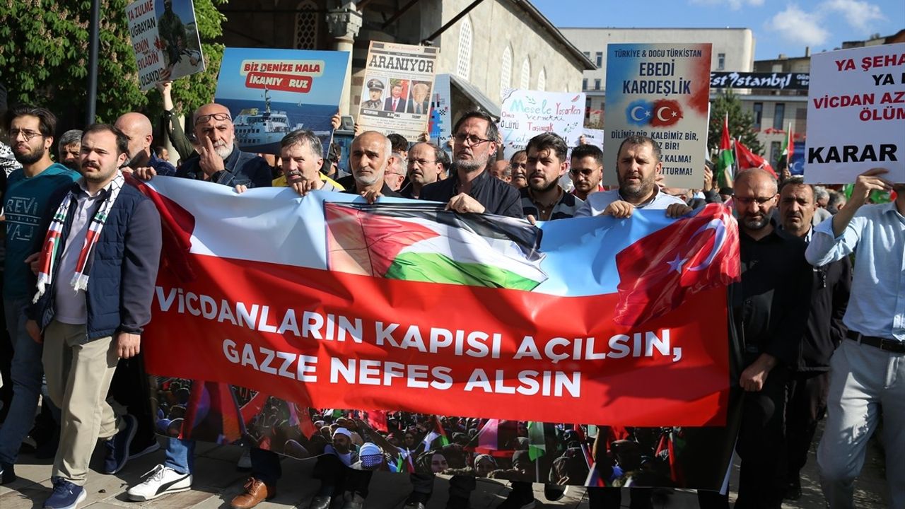 Erzurum'da Gazze'ye Destek Yürüyüşü Düzenlendi