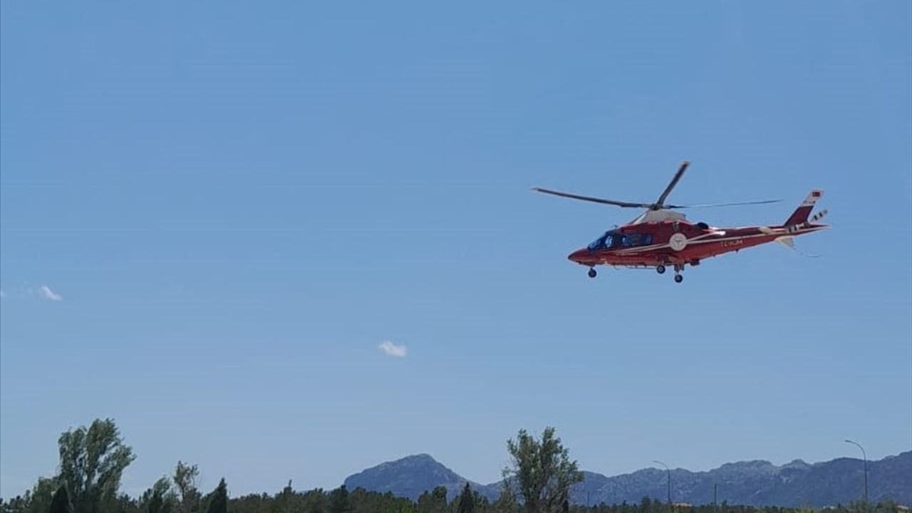 Kalp Krizi Geçiren Çalışan Hava Ambulansıyla Hastaneye Nakledildi