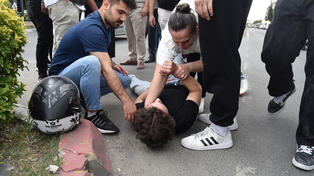 Lüleburgaz'da Motosiklet Kazası Güvenlik Kamerasında Görüntülendi