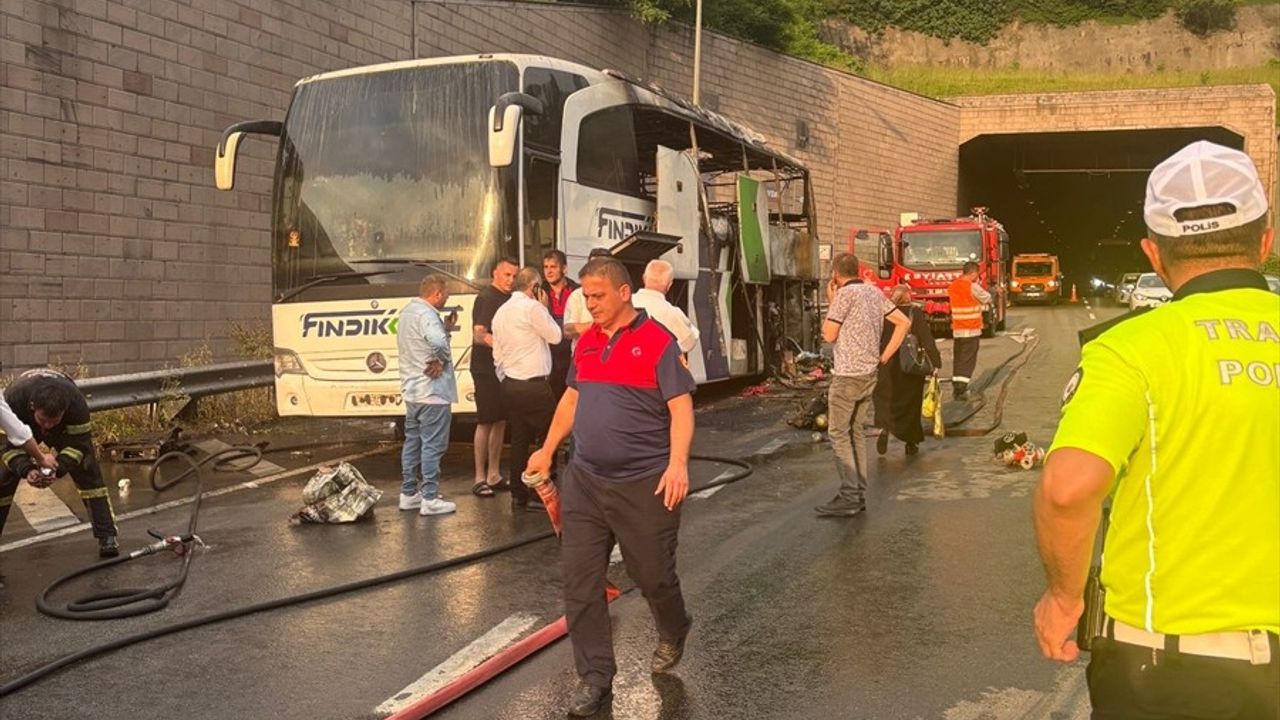 Ordu'da Yolcu Otobüsünde Yangın Paniği