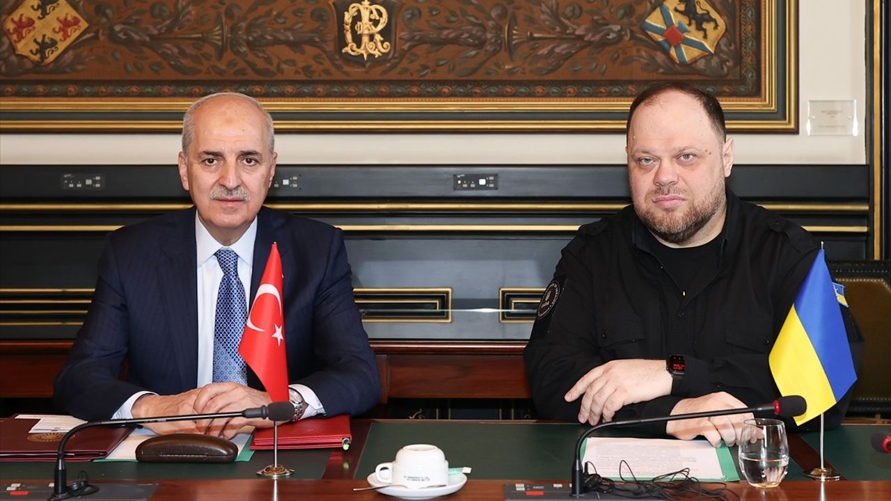 TBMM Başkanı Kurtulmuş, Brüksel'de Ukrayna Meclis Başkanı ile Görüştü