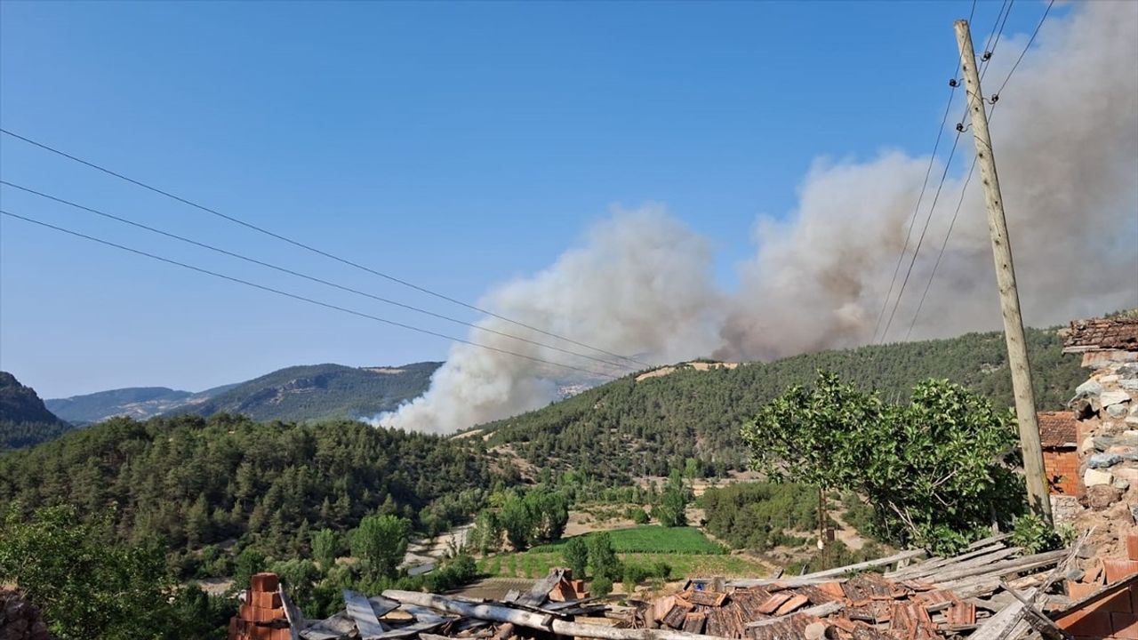 Bursa-Balıkesir Sınırındaki Orman Yangınına Müdahale Ediliyor