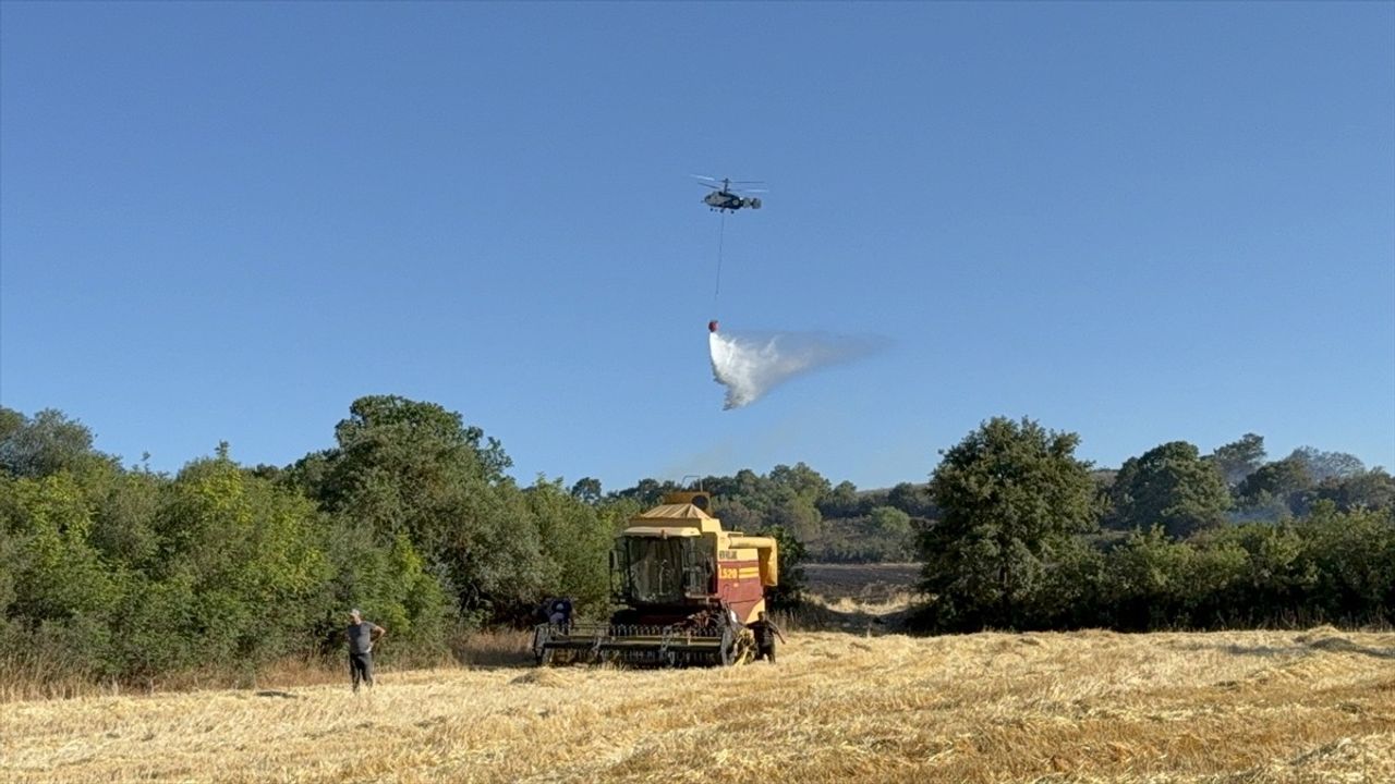 Çanakkale'de Tarım Alanında Yangın Kontrol Altına Alındı