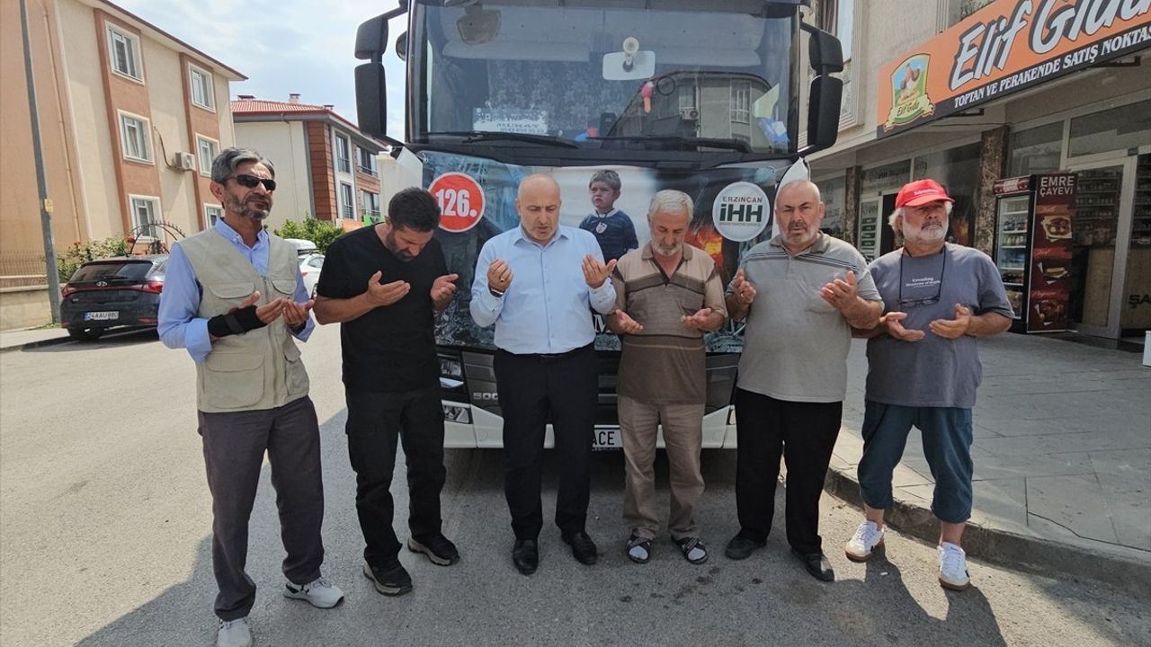 Erzincan'dan Filistin ve Suriye'ye Yardım Tırı Yola Çıktı