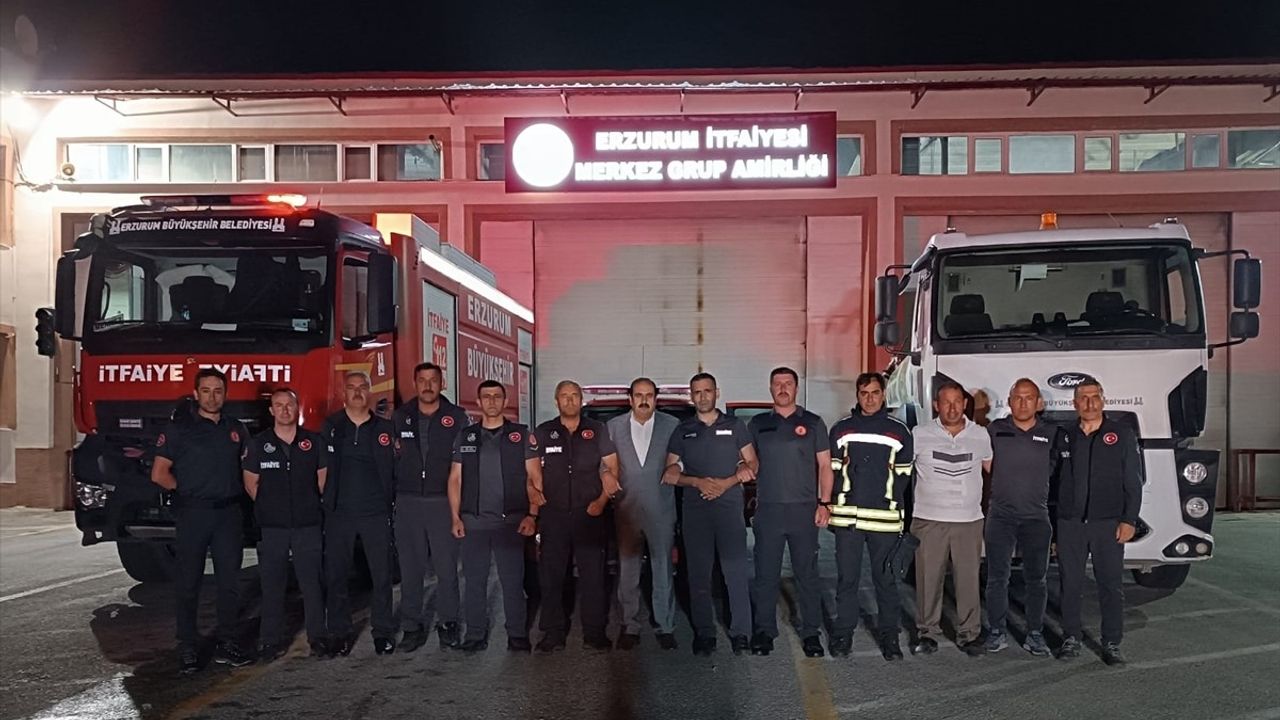 Erzurum'dan Hatay'a Orman Yangını Müdahale Ekibi Gönderildi