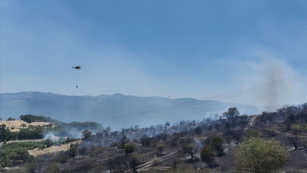 Savaştepe'de Orman Yangınına Müdahale Ediliyor