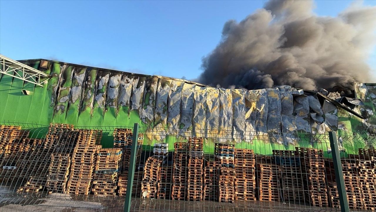 Balıkesir'deki Fabrika Yangını Güvenlik Kamerasında