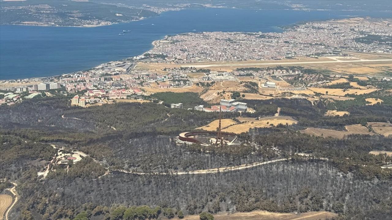 Çanakkale'deki Yangın Sonrası Havadan Görüntüleme