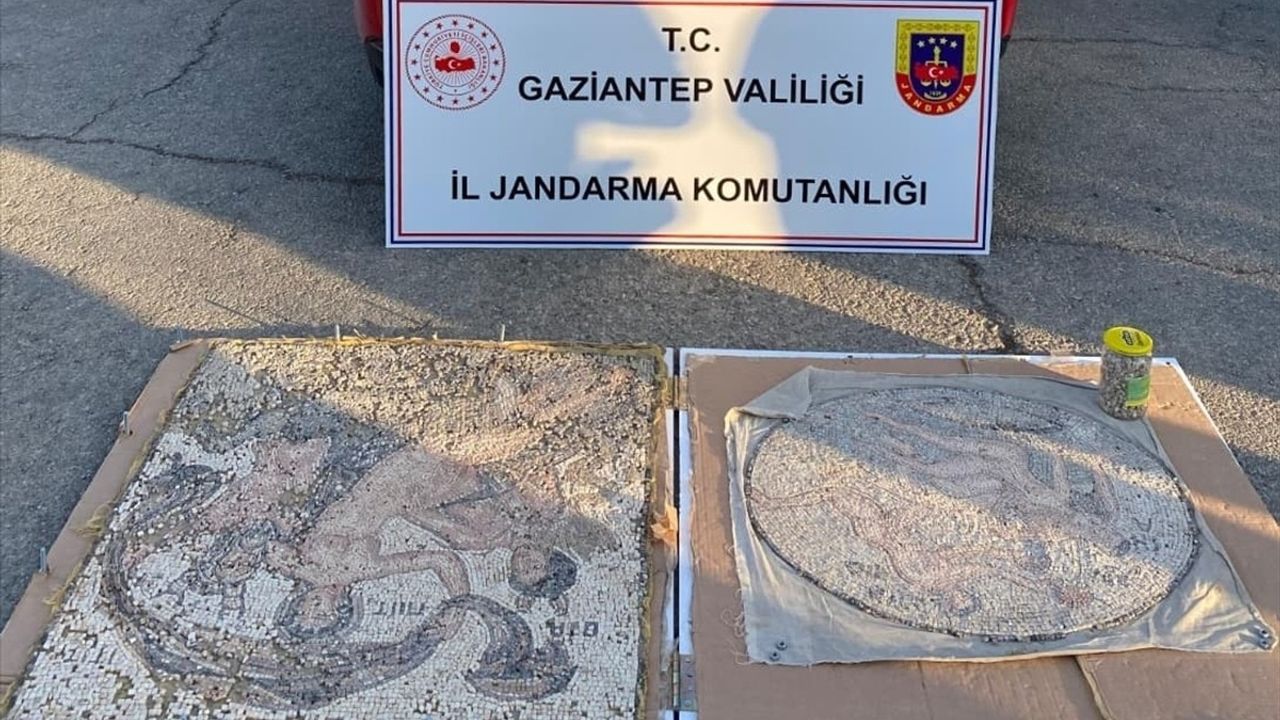 Gaziantep'te İki Tarihi Mozaik Ele Geçirildi
