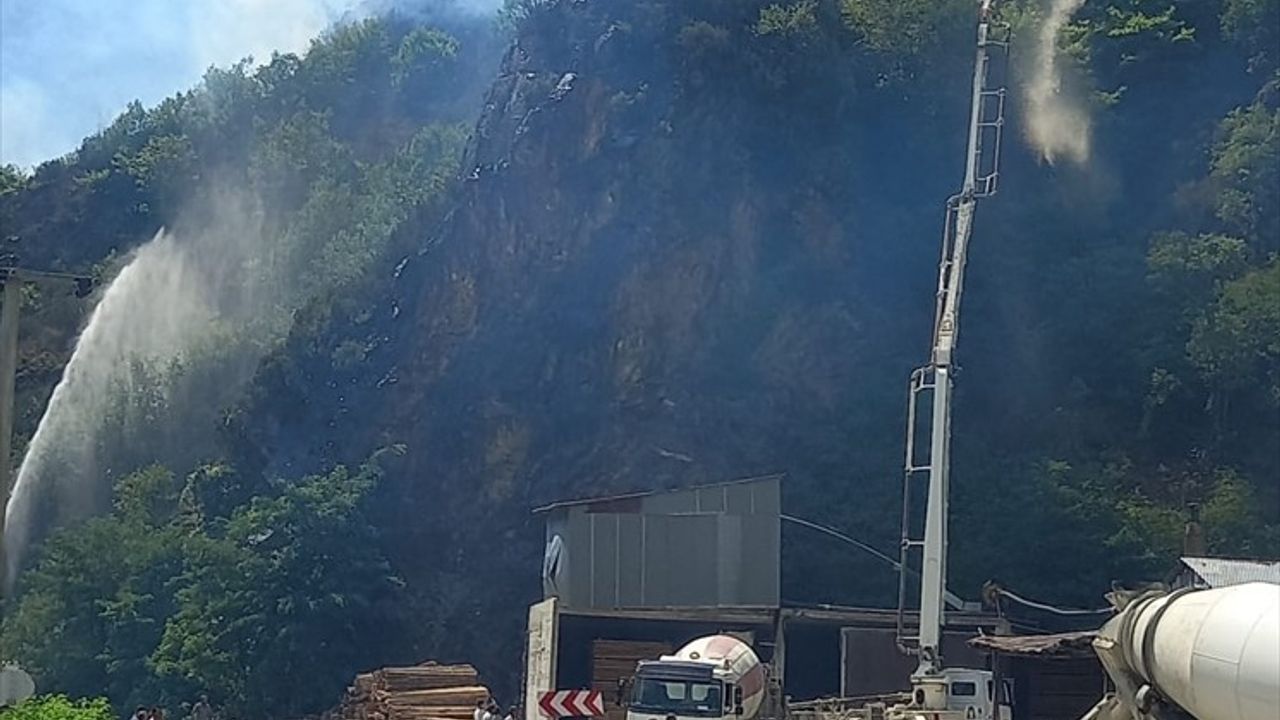 Gümüşhane'de Yangınla Mücadele Devam Ediyor