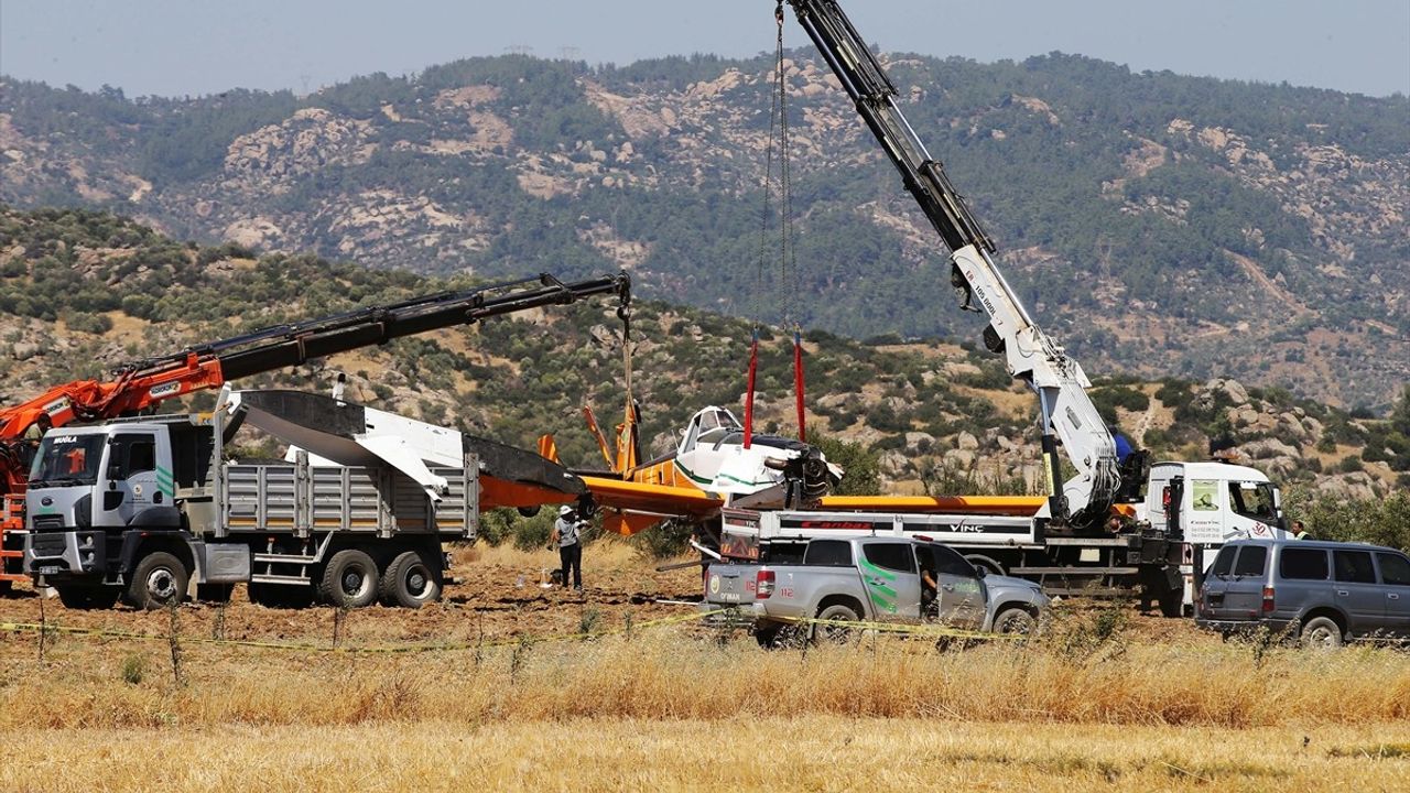 Muğla'da Yangın Söndürme Uçağının Kurtarılması İçin Çalışmalar Başladı