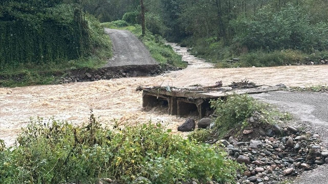 Giresun'da Sağanak Yağış Hayatı Olumsuz Etkiledi