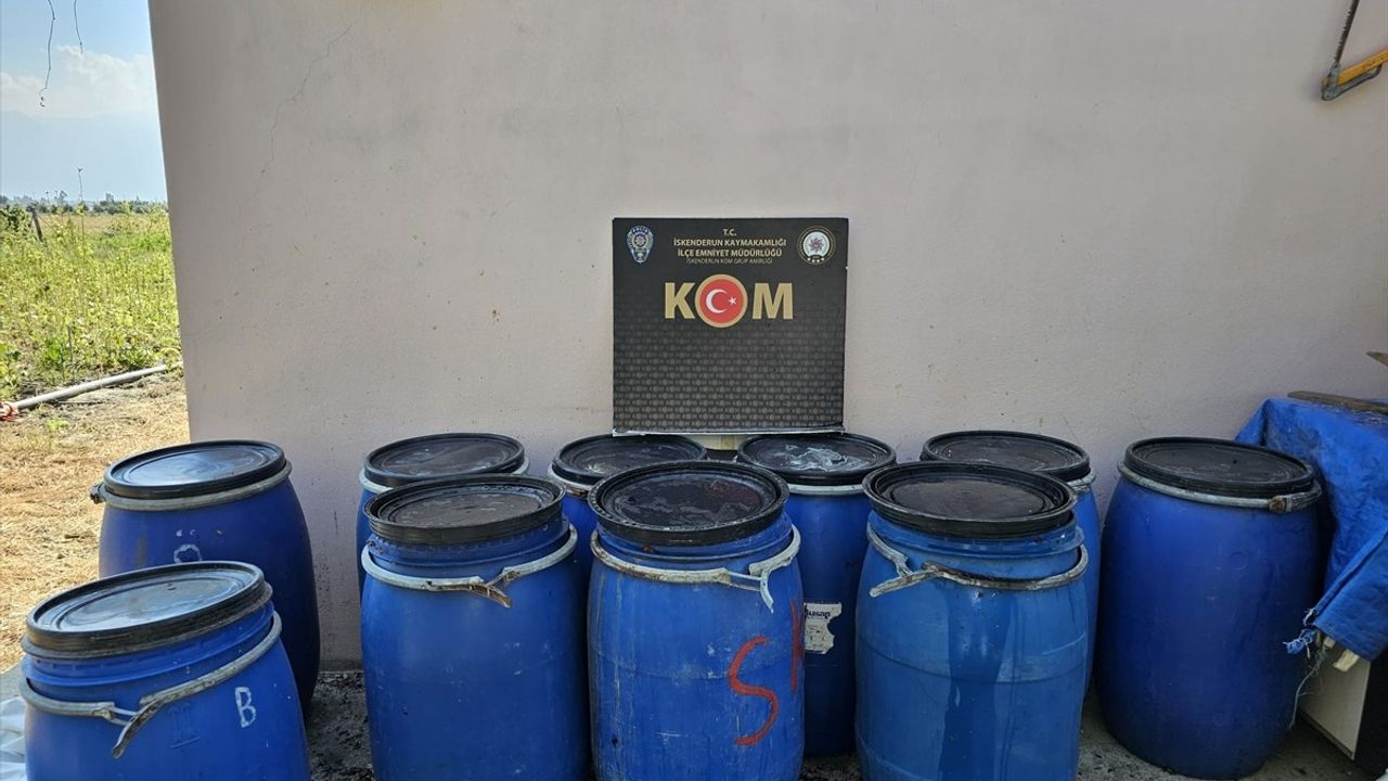 Hatay'da 1035 Litre Sahte İçki Operasyonu