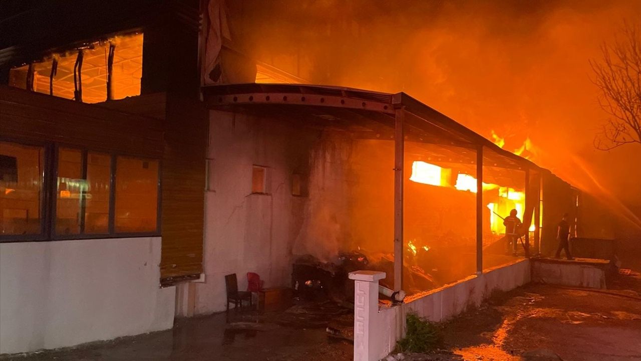 İzmir'de Mobilya Fabrikasında Yangın Çıktı