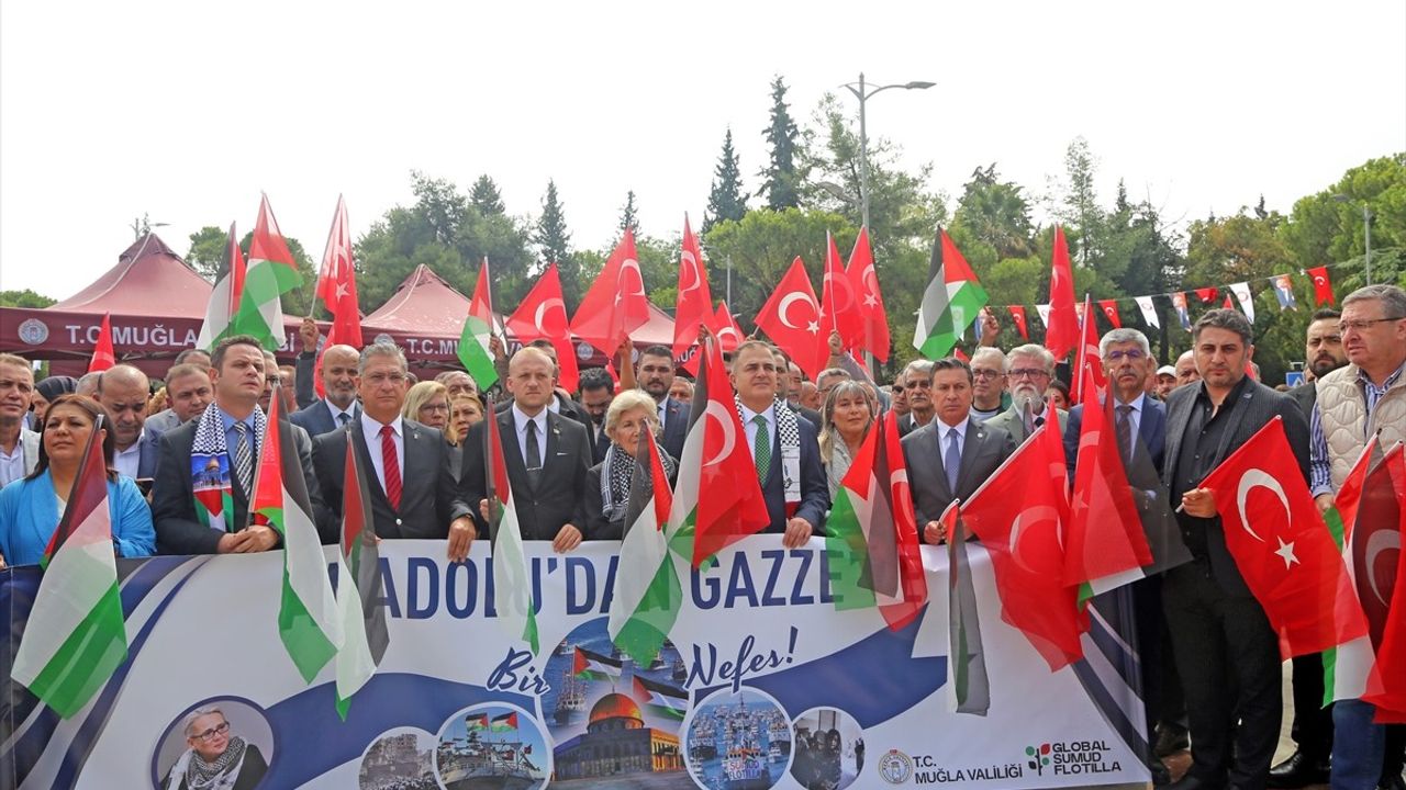 Muğla'da Küresel Sumud Filosu'na Destek Açıklaması